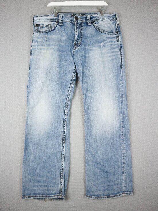 Silver Jeans Other - Silver Jeans Zac Jeans Mens 38x32 (fits 38x30) Light Wash Straight Stretch Denim